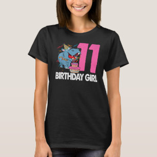 T-shirt Joyeux anniversaire fille 11 Femmes Hippopotamus P