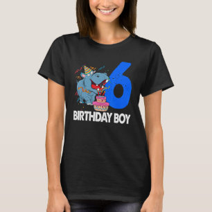 T-shirt Joyeux anniversaire garçon 6 femmes Hippopotame Pa