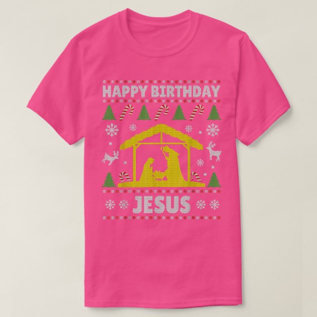 T-shirt Joyeux Anniversaire Jésus Fête Noël Doux moche (Design devant)