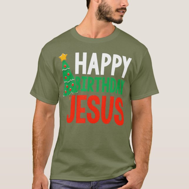 T-shirt Joyeux anniversaire Jésus Noël chrétien (Devant)