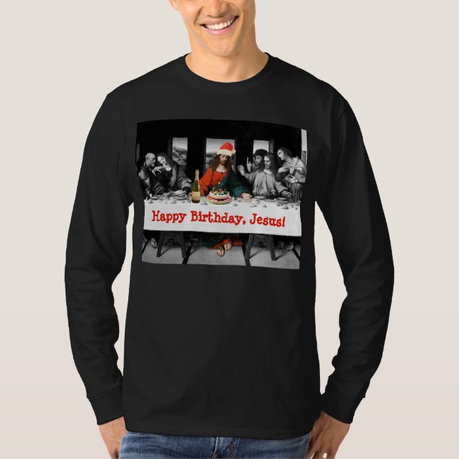 T-shirt Joyeux anniversaire, Jésus ! Noël drôle (Devant)