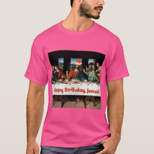 T-shirt Joyeux anniversaire Jésus Noël drôle Thème