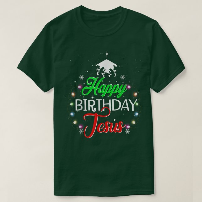 T-shirt Joyeux anniversaire Jésus Noël Pyjama Noël Noël No (Design devant)