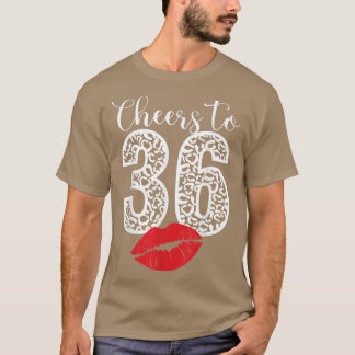 T-shirt Joyeux anniversaire Leopard Bor 36 ans lèvres
