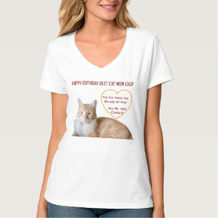 T-shirt Joyeux Anniversaire Meilleure Maman de Chat Photo