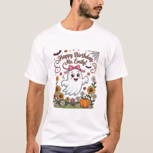 T-shirt Joyeux Anniversaire Mme Emily Halloween Fantôme Ci
