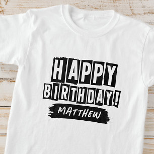 T-shirt Joyeux Anniversaire Moderne Jouer Amusant Simple S