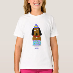 T-shirt Joyeux Anniversaire Montée fille blanc de base T c