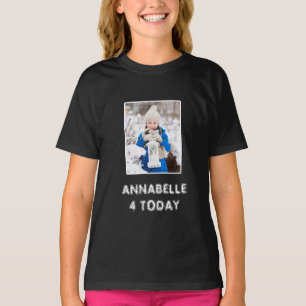 T-shirt Joyeux Anniversaire Nom Et Photo Noir