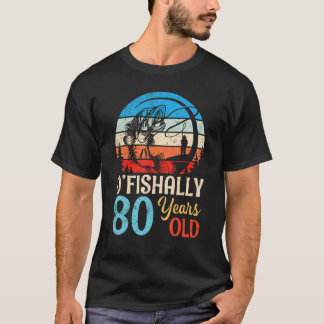 T-shirt Joyeux Anniversaire Pêcheurs O poisson 80 ans Bor