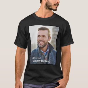 T-shirt Joyeux Anniversaire Photo Nom Texte Personnalisé