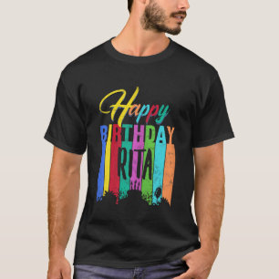 T-shirt Joyeux Anniversaire Rita Nom personnalisé Cadeau p