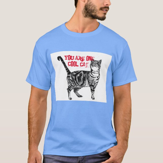 T-shirt Joyeux anniversaire Vous Cool Tabby Chat Carte d'a (Devant)