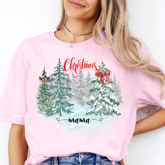 T-shirt Joyeux Arbre de Noël Mama mignonne Noël Mère Cadea