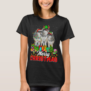 T-shirt Joyeux arbre Noël Pyjama Loup Animaux Lov