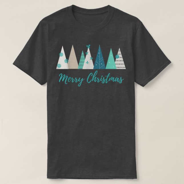 T-shirt Joyeux Arbres de Noël Classique Chic Pays Farmhou (Design devant)