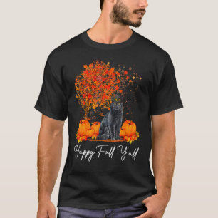 T-shirt Joyeux Automne À Tous Chat Citrouille Sauvetage De