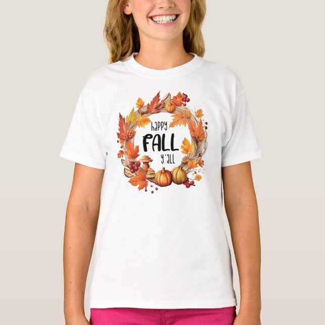 T-shirt Joyeux automne Y'all (Devant)