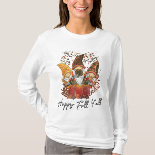 T-shirt Joyeux automne Y'all Jardin des femmes Gnome Leopa