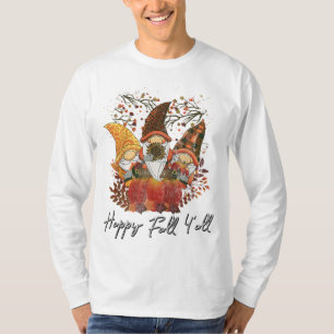 T-shirt Joyeux automne Y'all Jardin des femmes Gnome Leopa