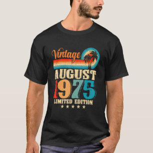 T-shirt Joyeux avec la famille Août 1975 47e anniversaire