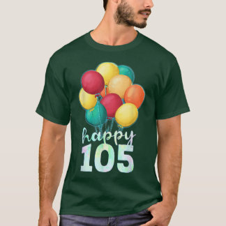 T-shirt Joyeux Ballons colorés vieux de 105 ans 105e anniv