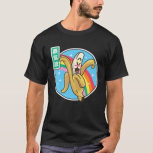 T-shirt Joyeux banane arc-en-ciel japonais style Otaku 90S