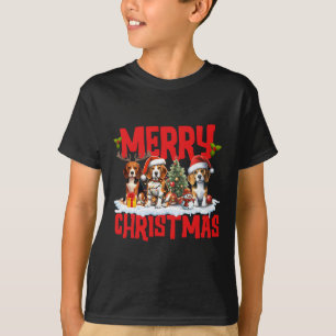 T-shirt Joyeux Beagle de Noël Chien de Santa Hat Reindeer