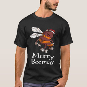 T-shirt Joyeux Beemas Joyeux Noël Chapeau de Père Noël Api