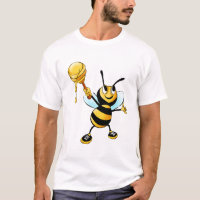 Joyeux Bumble Bee avec un Scoop de miel
