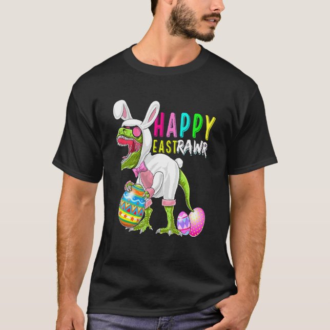 T-shirt Joyeux Bunny T Rex Dinosaur Easter 2022 Co (Devant)