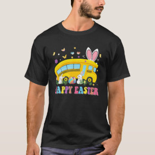 T-shirt Joyeux bus scolaire de Pâques Bunny Mignonne Oreil