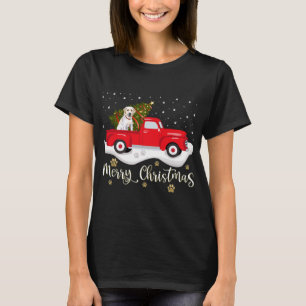 T-shirt Joyeux Camion rouge Arbre de Noël Labrador Retriev