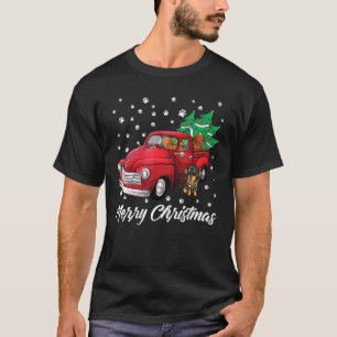T-shirt Joyeux Camion rouge Arbre de Noël Noël Noël