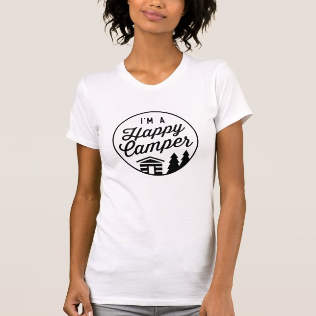 T-shirt Joyeux Camper blanc femmes (Devant)