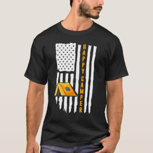 T-shirt Joyeux Camper Drapeau Américain Camping Hommes Fem
