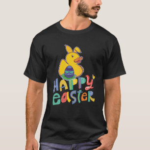 T-shirt Joyeux canard en caoutchouc de Pâques Bunny OEufs