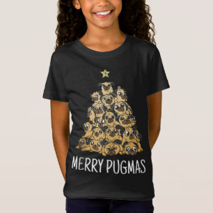 T-Shirt Joyeux Carlin de Noël Arbre Chien Père Noël Carlin