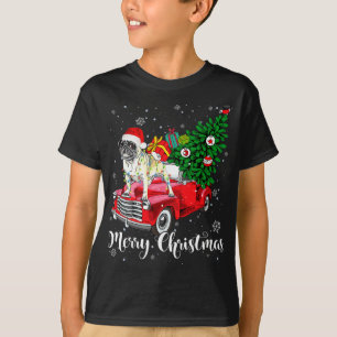 T-shirt Joyeux Carlin de Noël Lover Père Noël Light Red Tr