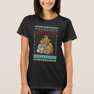 T-shirt Joyeux Catmas Arbre à chat mignon Amoureux des cha