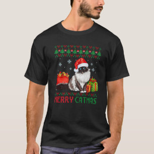 T-shirt Joyeux Catmas Chat Vilain Noël Birman Maman Papa