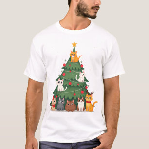 T-shirt Joyeux Catmas Drôle d'arbre de Noël, chats Xmas Me