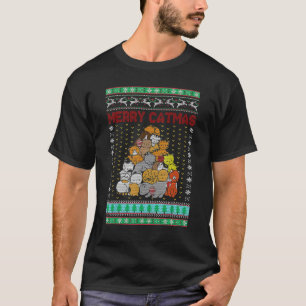 T-shirt Joyeux Catmas Noël Chat Arbre Chatons  X Mas Arbre
