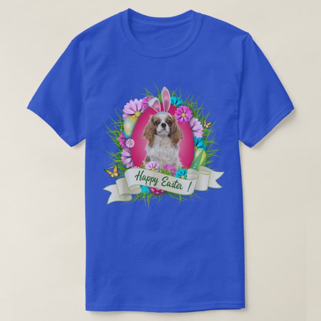 T-shirt Joyeux Cavalier de Pâques le roi Charles Spaniel p (Design devant)