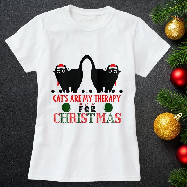 T-shirt Joyeux chat de Noël Funny mignon Personnaliser Vac (Créateur téléchargé)
