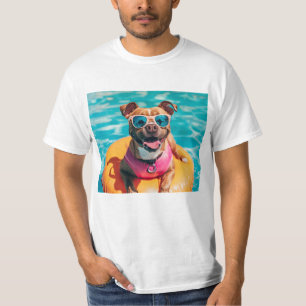 T-shirt Joyeux chien avec lunettes de soleil