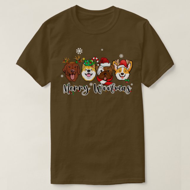 T-shirt joyeux chien de noël (Design devant)