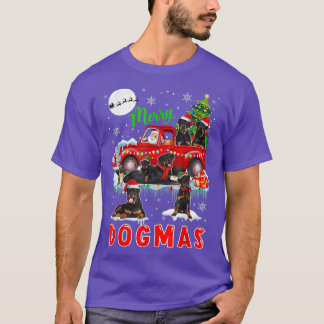 T-shirt Joyeux Chien de Noël Père Noël portant des Rottwei