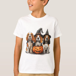 T-shirt Joyeux Chiens Beagles d'Halloween Jack-o'-lantern