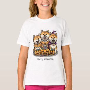 T-shirt Joyeux Chiens d'Halloween Shiba Inu